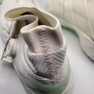 adidas Men's White Knit Sneakers with Mint and Light Pink Accents